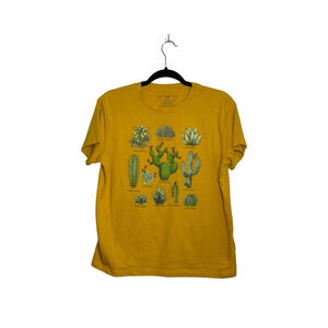 Fifth Sun Mustard Yellow Succulent Cactus Graphic Tee Medium Women’s